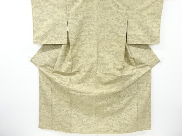 リサイクル　未使用品　草花模様織り出し西陣お召着物